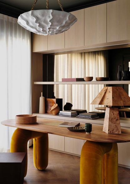 Lavinia Desk – limited-edition sculptural desk upholstered in Rubelli Velvet Ombra