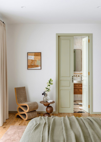 Pom Pom Side Table profile view in American Oak, handcrafted in NSW