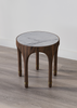 Wela Side Table close-up of brass and aluminum detailing, handcrafted in NSW

Signed edition Wela Side Table with marble inlay
