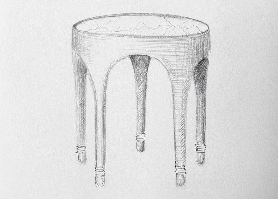 hand sketch of the wela table