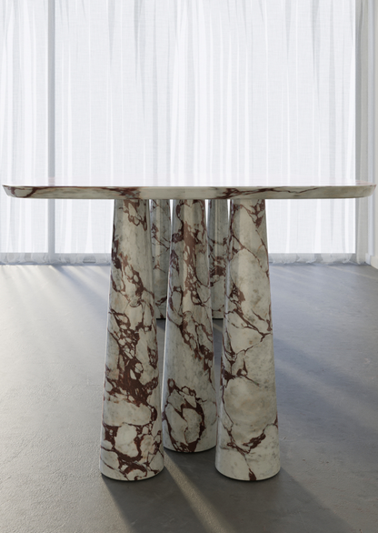 Bold Table limited edition mid-century inspired collectible dining table in marble

Bold Table six tapered legs close-up, handcrafted in Australia