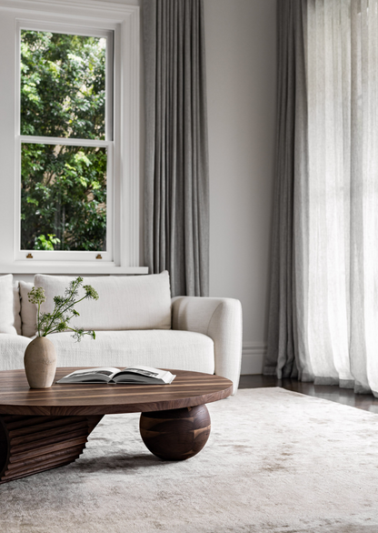 Underline Coffee Table – limited-edition fluted timber coffee table in American Oak